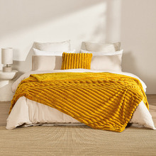Chunky Embossed Faux Fur Throw